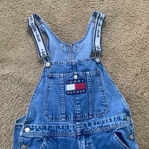 Tommy Hilfiger denim overalls, selling for $50.